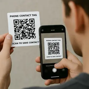 Custom Phone Contact Tag Sticker – Build Your Own Transportation Business | Personalized QR Code Saves Your Number | Perfect for Rideshare, Taxi, Chauffeur Drivers | Works for iPhone & Android | For Every Ride, Anywhere, Anytime
