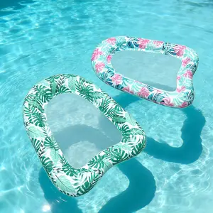 New Pattern Adult Inflatable Floating Lounger, Minimalist Pool Chair Float, Colorful Mood Booster, 3-In-1 Inflatable Pool Toy