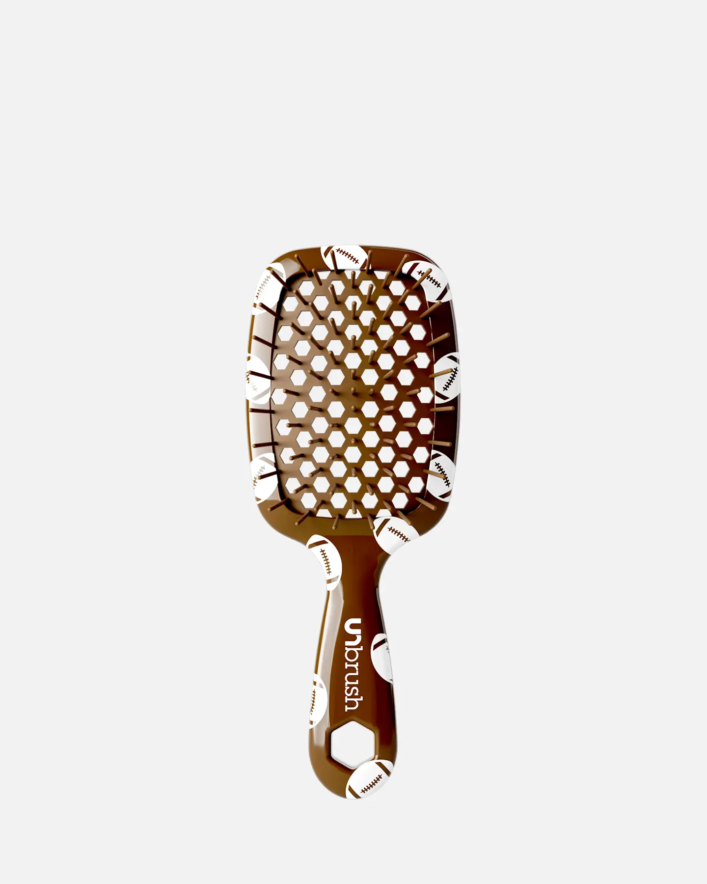 UNbrush Mini Football Anti Tangling Detangling Hairbrush - UNbrush Sports Collection, Gentle Duoflex, Mini Travel Size, Great for Gym Bags and Quick Touchups