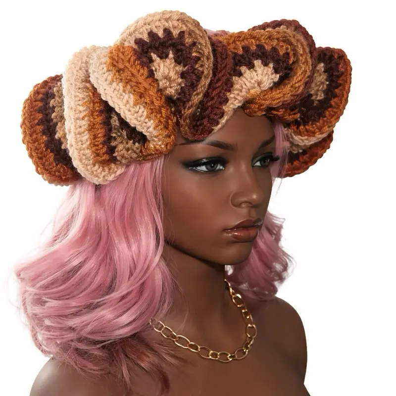 Ruffle Headband Crochet Collection Handmade Stylish and Comfortable Accessory for Everyday Wear in Multicolor