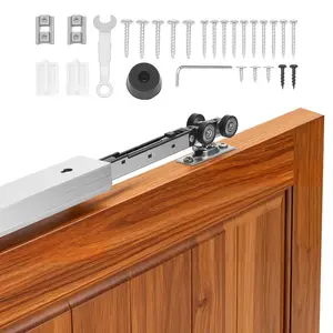 SummerWinsSliding Pocket Door Hardware Track Complete Kit, 68.74 in Track with Soft Close Mechanism, Smooth Quiet Sliding, Easy Installation, Fits 1-1 3/4 in Thick, 36 in Wide Single Doorsdealsforyoudays