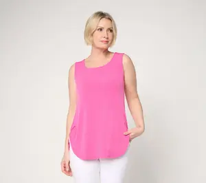 Susan Graver Essentials Petite Liquid Knit Shirttail Tunic