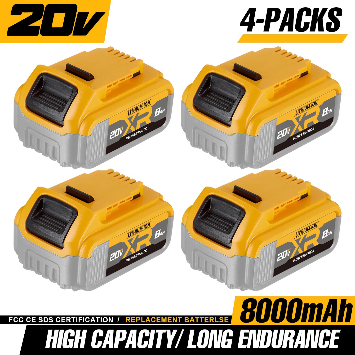 Brand New Upgrade Dewalt Replacement Battery 20V Max 8.0Ah Lithium Compatible with DCB208 DCB200 DCB206 DCB205 DCB204 Cordless Power Tools high-capacity