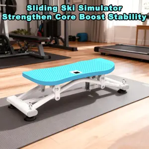 Indoor Ski Simulator Machine for Home Gym - Full Body Sliding Ski Trainer with Resistance Bands, LCD Display, Non-Slip Base, 300LBS Capacity, Compact Cross Country Ski Exercise Equipment for Winter Workout