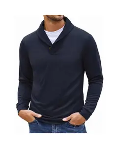 COOFANDY Men's Fashion Shawl Collar Pullover Casual Long Sleeve Knitted Sweaters Knitwear Menswear