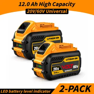 12.0Ah 20V/60V Dual-Voltage Lithium-Ion Replacement Battery, for Cordless Power Tools, Compatible with DCB606 DCB609 DCB612 high-capacity outdoorfun outdoorfun 20-voltcordless