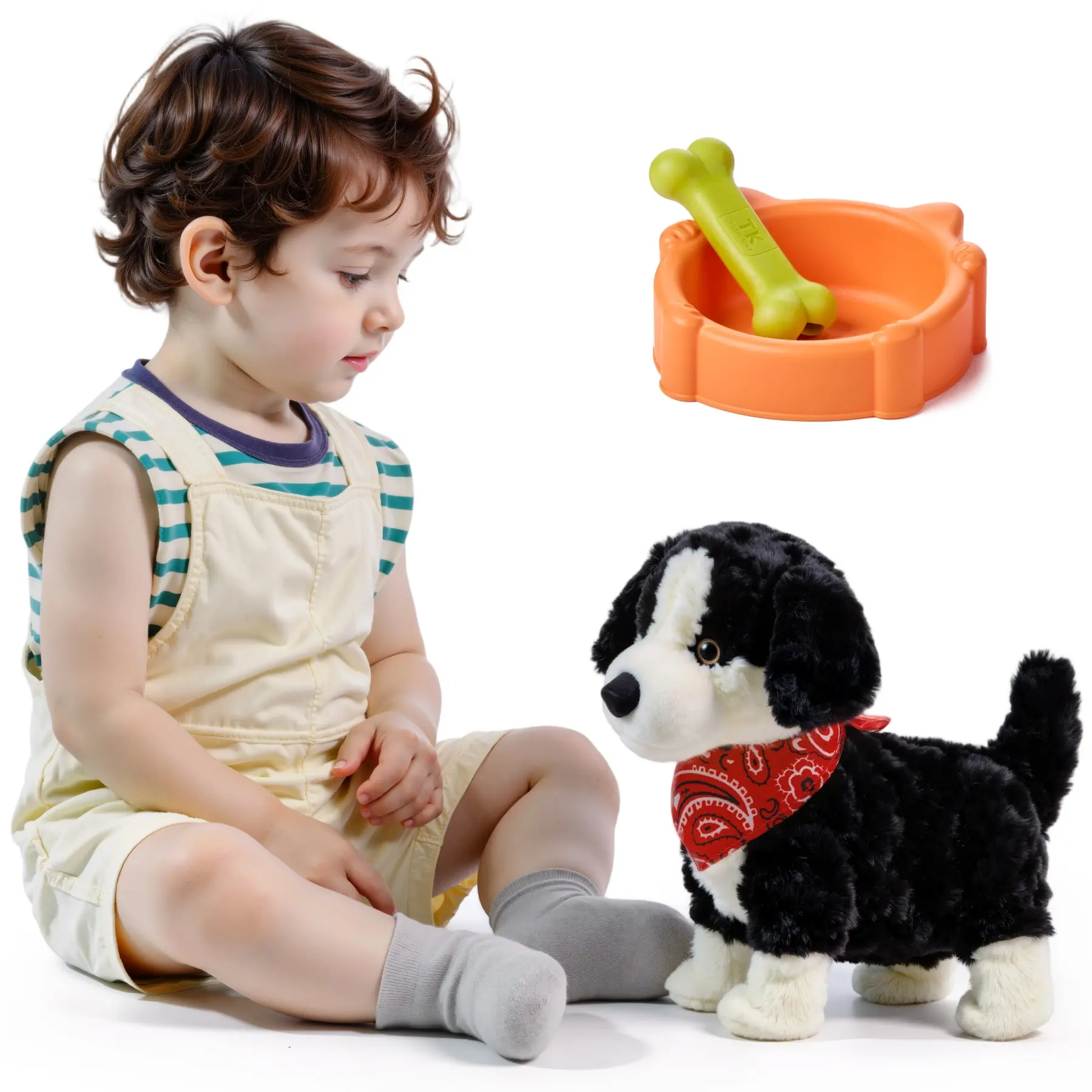 Interactive Plush Toy Cat Dog for Kids, Walking Talking Plush with Leash Wags Tail Realistic Stuffed Cat Birthday Gift for Toddlers Kids  3 4 5+