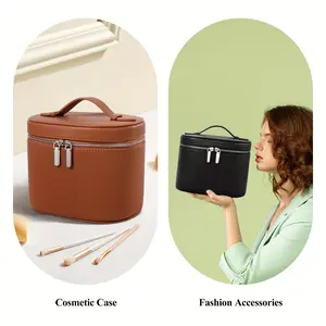 PU Makeup Bag with Detachable Compartments, Portable Travel Toiletry Organizer, Unisex Cosmetic Storage Box, Zipper Closure, Compact Lightweight, Travel Cosmetic Bags, Cosmetics Organizer, Makeup Organizer Pouch