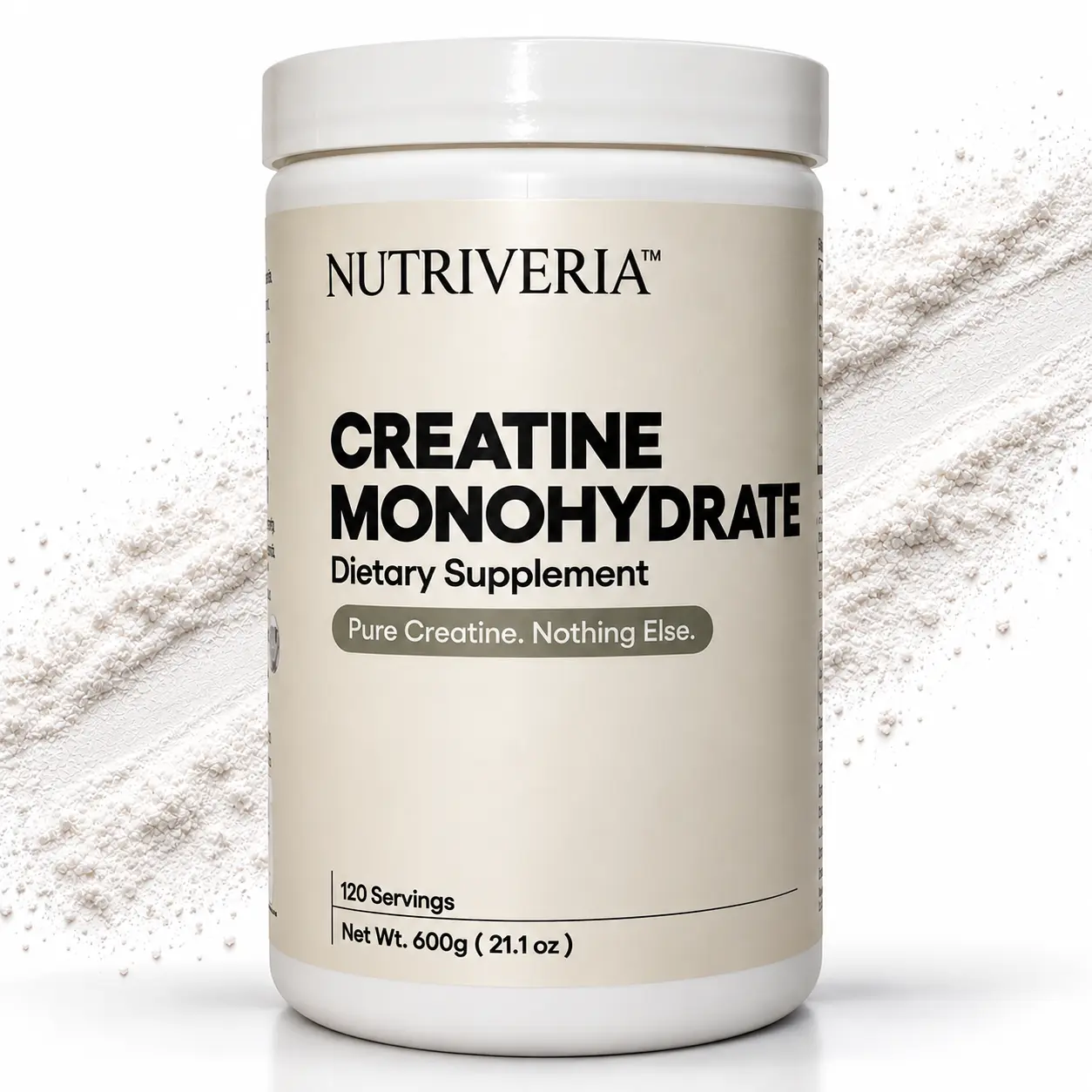 Nutriveria Micronized Creatine Monohydrate Powder - Unflavored Dietary Supplement, 5g Per Serving, for Men & Women