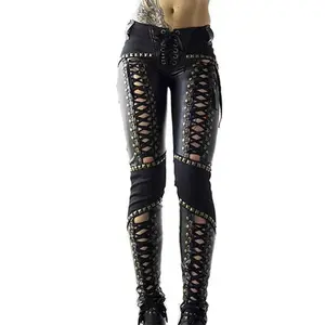 Women's Punk Rock Faux Leather Pencil Pants