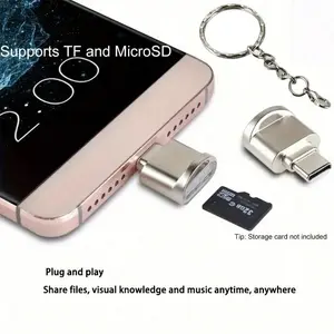 Compact Multifunctional Portable USB-C & OTG-Enabled Micro SD & TF Card Reader, Data Transfer & Storage Management, Ideal for Laptops, Tablets, Smartphones, USB C Interface