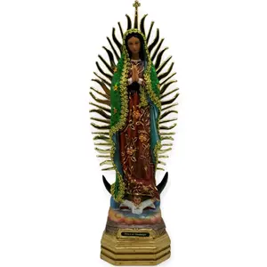Virgen De Guadalupe 12" inches Tall Vestida Verde Tela Estatua Our Lady Guadalupe Brand new