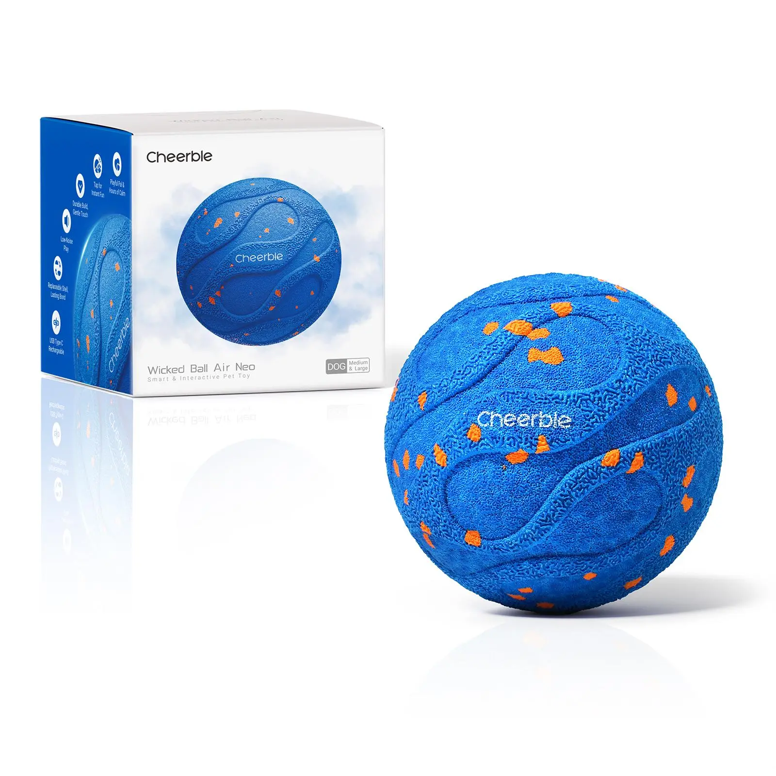 Cheerble Latest Intelligent Interactive Training Ball for Dogs (2-Pack) - Durable Chew, Thermoplastic PU, Camouflage Spiral, Automatic Movement, Teeth Protection, Universal Fit, Indoor Use for All Breeds