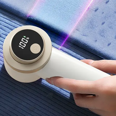 Rechargeable Lint Remover, fabric shaver, Lint Shaver for Clothing, Lint Cleaner, Lint Remover Tool, Handheld Electric Lint Remover with 6-Blade Cutter Head, Reusable Battery, Ideal for Clothes & Fabric Care