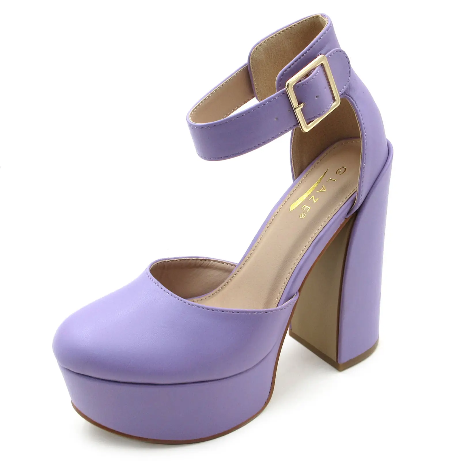 Women's Street Style Chunky Platform Pumps, Round Toe Block Heels with an Adjustable Ankle Strap, Heeled Shoe for Parties, Strap Heels, Fashion, Adjustable Strap