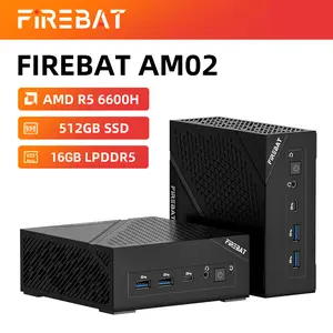 Mini Gaming PC AM02 Ryzen 6600H, 16GB RAM 512GB SSD, Bussiness Desktop With Radeon 660M, USB-C, HDMI2.1 & DP2.0, WiFi 6 & Bluetooth5.2, Triple 4K UHD Display, 2xRJ45 1Gbps LAN