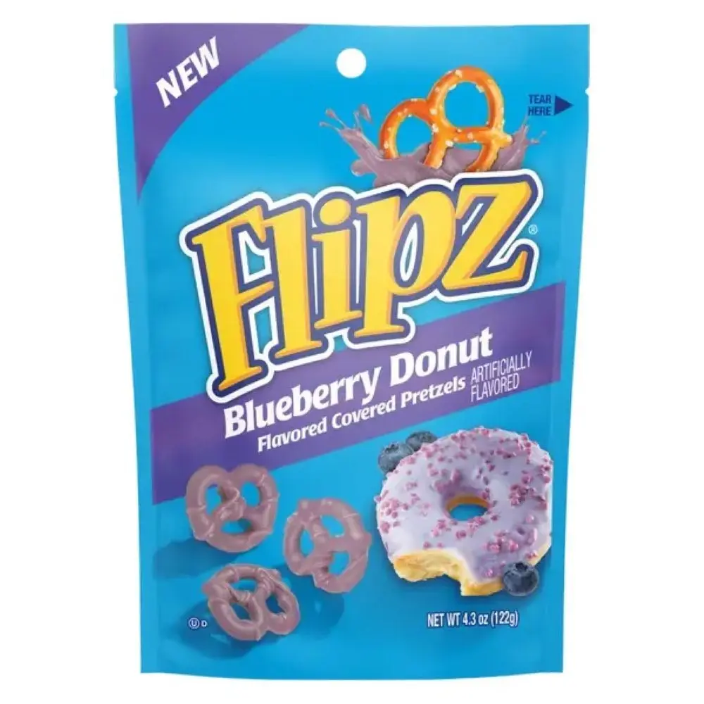Flipz Fudge Covered Pretzels - Blueberry Donut - 4.3 oz. Bags
