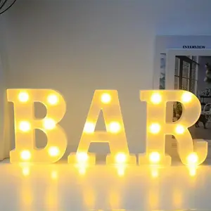1 Pc 16cm LED letter light, luminous letter and number night light, suitable for home, bar, wedding, birthday party decoration