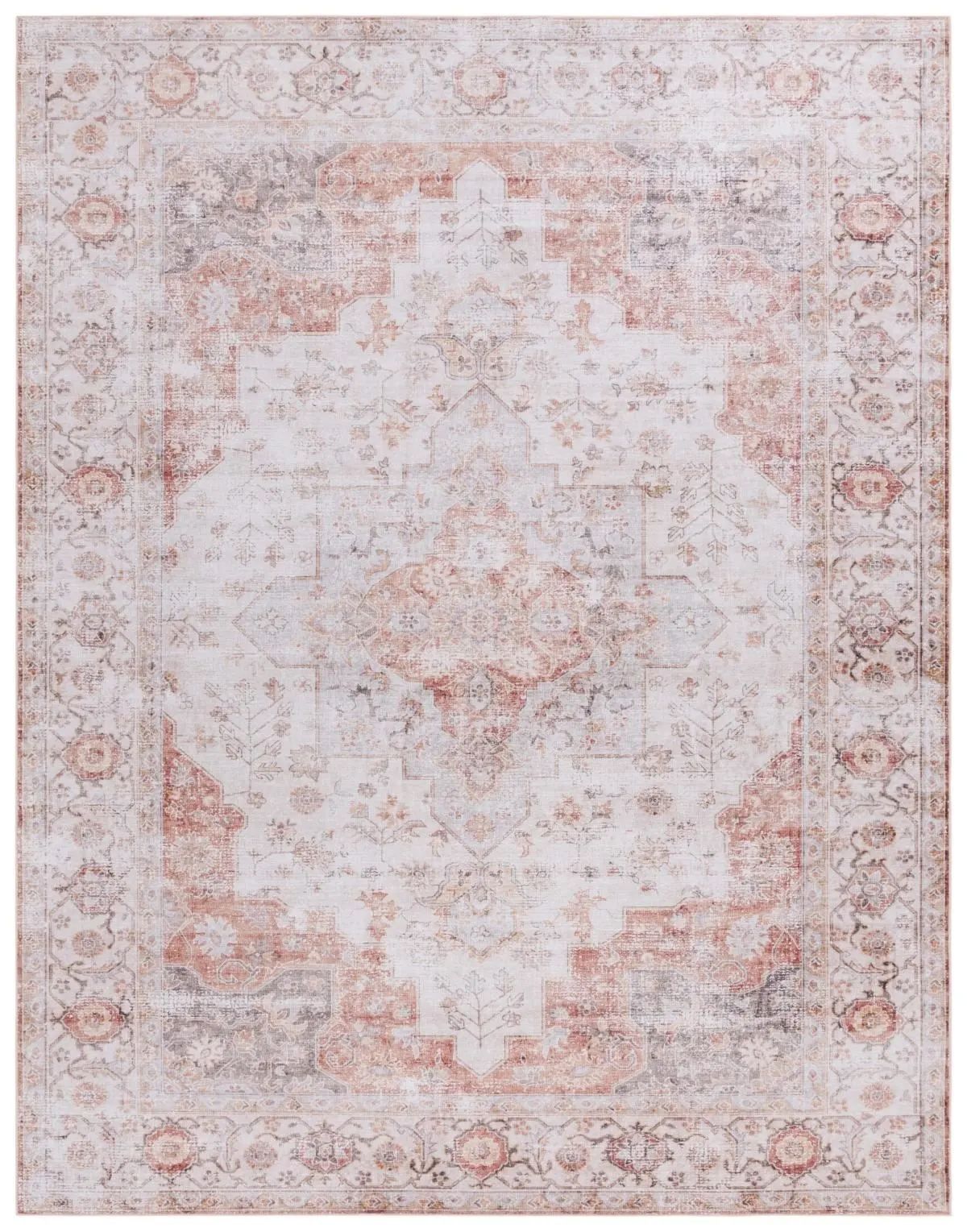 SAFAVIEH Tucson Collection TSN105F Light Grey / Rust Area&Runner Rug