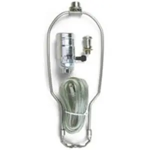 212 MAIN Jandorf Sailing Lamp Repair Hardware Kit - Brushed Pewter 60139, Polarized Plug, Push-Thru Socket for Repairing Lamps, Repair Lamps