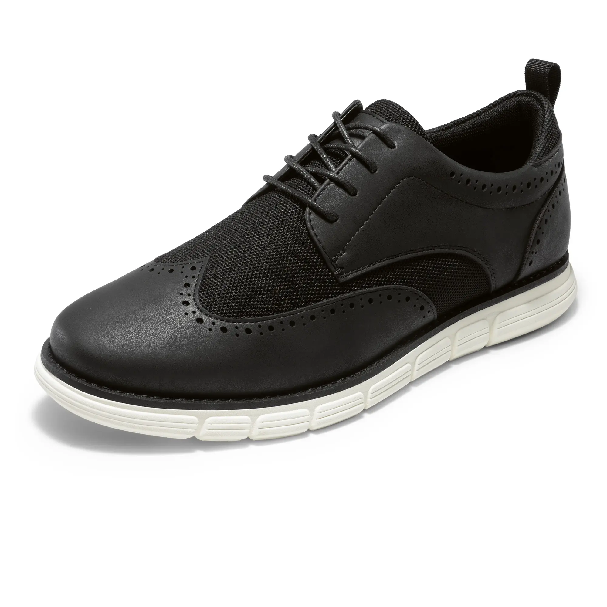 【BRUNO MARC Anniversary】 Men's Classy Decorated Comfortable Cushioned Smart Casual Wingtip Oxford Footwear - Breathable Closed-Toe Mesh-Enhanced Lace-Up Dress Shoes with Rubber Sole, Foam Insole, Decorated Men's Oxfords tiktokshopbacktoschool