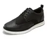 BRUNO MARC Men's Classy Decorated Comfortable Cushioned Smart Casual Wingtip Oxford Footwear - Breathable Closed-Toe Mesh-Enhanced Lace-Up Dress Shoes with Rubber Sole, Foam Insole, Decorated Men's Oxfords