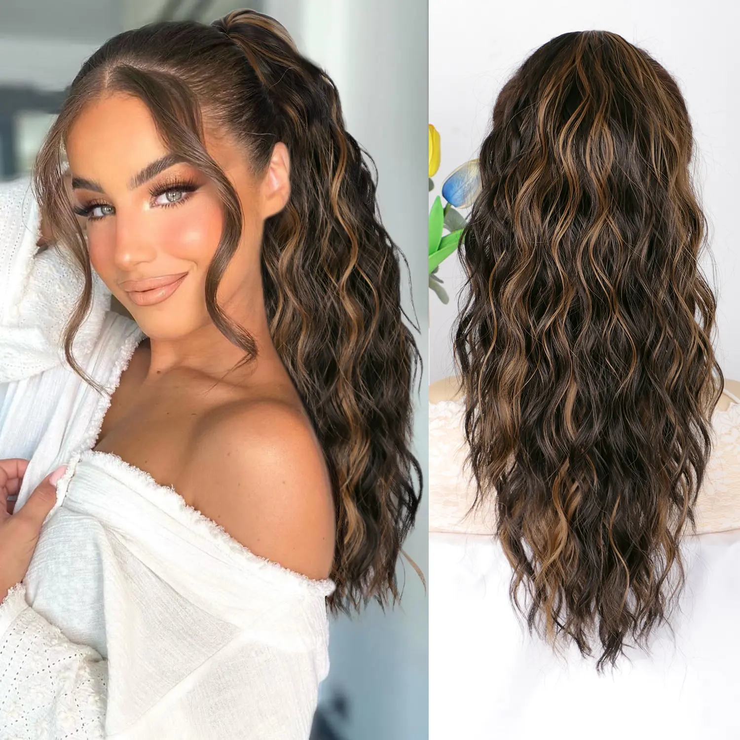 22inch Dark Brown with Honey Blonde