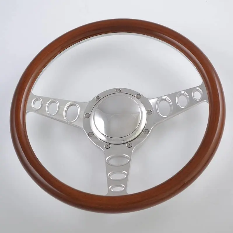 14'' Billet Steering Wheel Carbon Vinyl Half Wrap w/Horn button