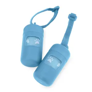 Best Pet Supplies 2-Pack Plastic Dog Waste Bag Dispenser with Velcro Strap - Leash-Attachable Poop Bag Holder | Durable Clip-On Design | Fits Standard Rolls | Essential Walking Accessory for Dog Owners