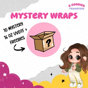 UVDTF BUNDLE | UVDTF 16 oz GOODIES SELECTED | 10 cup wraps and FREE decals | Glass Cup Wraps Drink ware Glossy