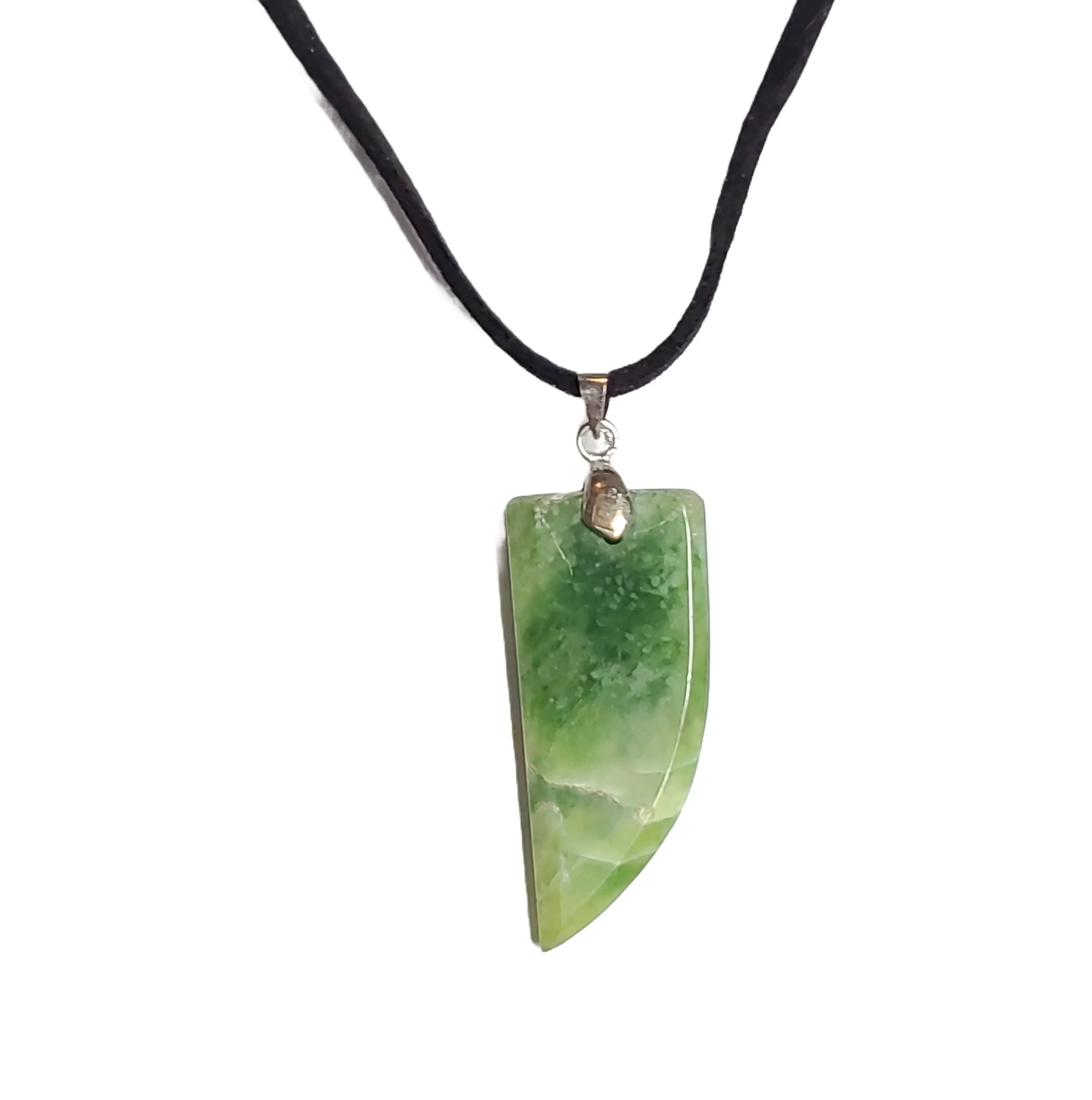 Nephrite Jade Tooth Necklace, Green Jade, Unisex Necklace, Good Luck Talisman