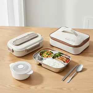 Lunch Box Set comes with acompartmentalized design, making it easy to packdifferent foods separately. It has great leak-proofsealing,Heats Food by Adding HotWater