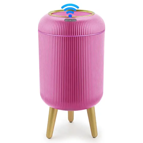 Pukomc Modern Durable ABS Multifunctional Garbage Can - Automatic Induction Hands-Free Lid, Waterproof Eco-Friendly Organizer Bin for Waste & Laundry Storage, 2.6 gal, 2 AA Batteries Required, Home Care Accessory for Kitchen/Office