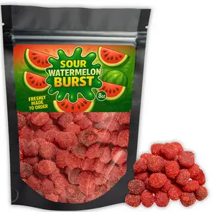 Sour Watermelon Gushers - (8oz Large Resealable Bag) - Gooey Sweet & Sour Candy - Ships Same Day - US Made