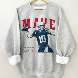 Drake Maye Vintage 90s Shirt, Drake Maye Football Graphic Tee, Game Day Shirt, Football Apparel, College Football Quarterback Shirt, Vintage Football Pullover, Retro Sports Fan Sweatshirt, Football Lover Gift