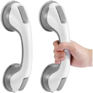 12 Inch Strong Suction Cup Shower Grab Bars, Tool-Free Bathroom Safety Handles for Seniors/Elderly - Non-Slip Bathtub Assist Bars, 2 Pack