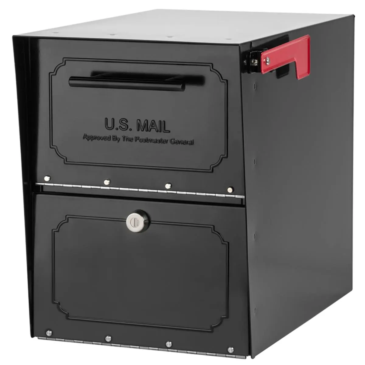 212 MAIN Oasis Classic Post-Mount Mailbox, 5005427, Galvanized Steel, Powder Coated Black, Impact-Resistant Architectural Mailbox