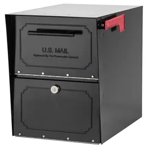 212 MAIN Oasis Classic Post-Mount Mailbox, 5005427, Galvanized Steel, Powder Coated Black, Impact-Resistant Architectural Mailbox