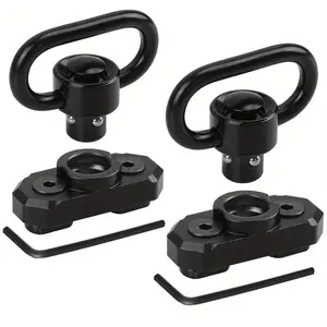 [Zinc Sling Swivels] 2pcs Black Zinc Alloy 2-Point Sling Swivels | Durable Traditional QD Sling System with Mounts for Mlock - Secure Attachment