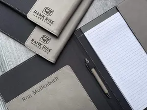 Personalized Leather Padfolio with Refillable Notepad