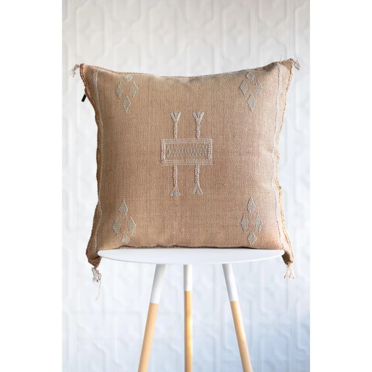 Light Terracotta Moroccan Sabra Cactus Silk Pillow - 147