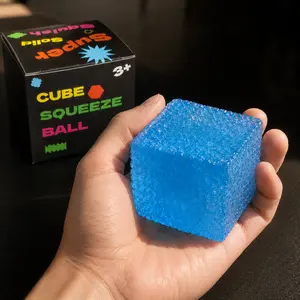 Lifelum Squishy, Crystal Bead Ice Cube Squeeze Ball Squishy Toy Sensory Fidget Stress Relief Toy Satisfying Textured Desk Toy