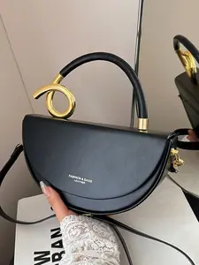 Elegant Women's Solid Color Handbag, Fashion Trendy Design for Casual and Retro Style, Perfect for Daily Use and Outings, Cross Body Bags, Casual Commuter Bag, Handbag Shoulder Bag, Everyday Bags, Fashionable Shoulder Bag