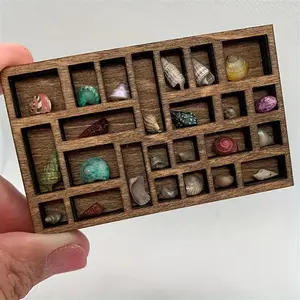 Wooden Miniature Jewelry Rack, Elegant Jewelry Organizer, Miniature Trinket Shelf, Mineral Specimen Storage Ornament, Multi-layer Design, Ideal Home Decoration, Organiser