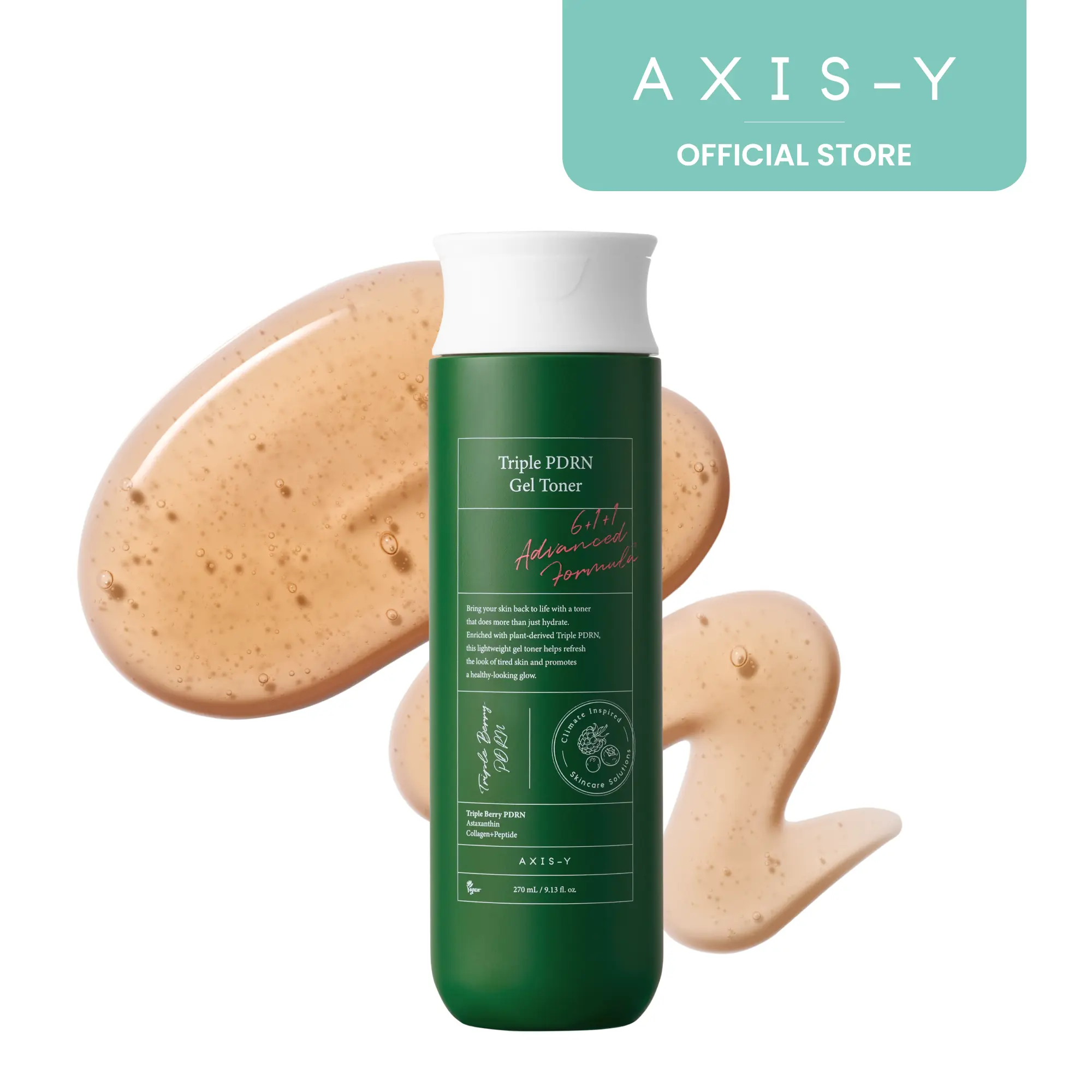 Axis-Y Triple PDRN Gel Toner For Face - Vegan PDRN, Astaxanthin, Collagen & Peptide For Hydration & Firming - 9.13 Fl. Oz.