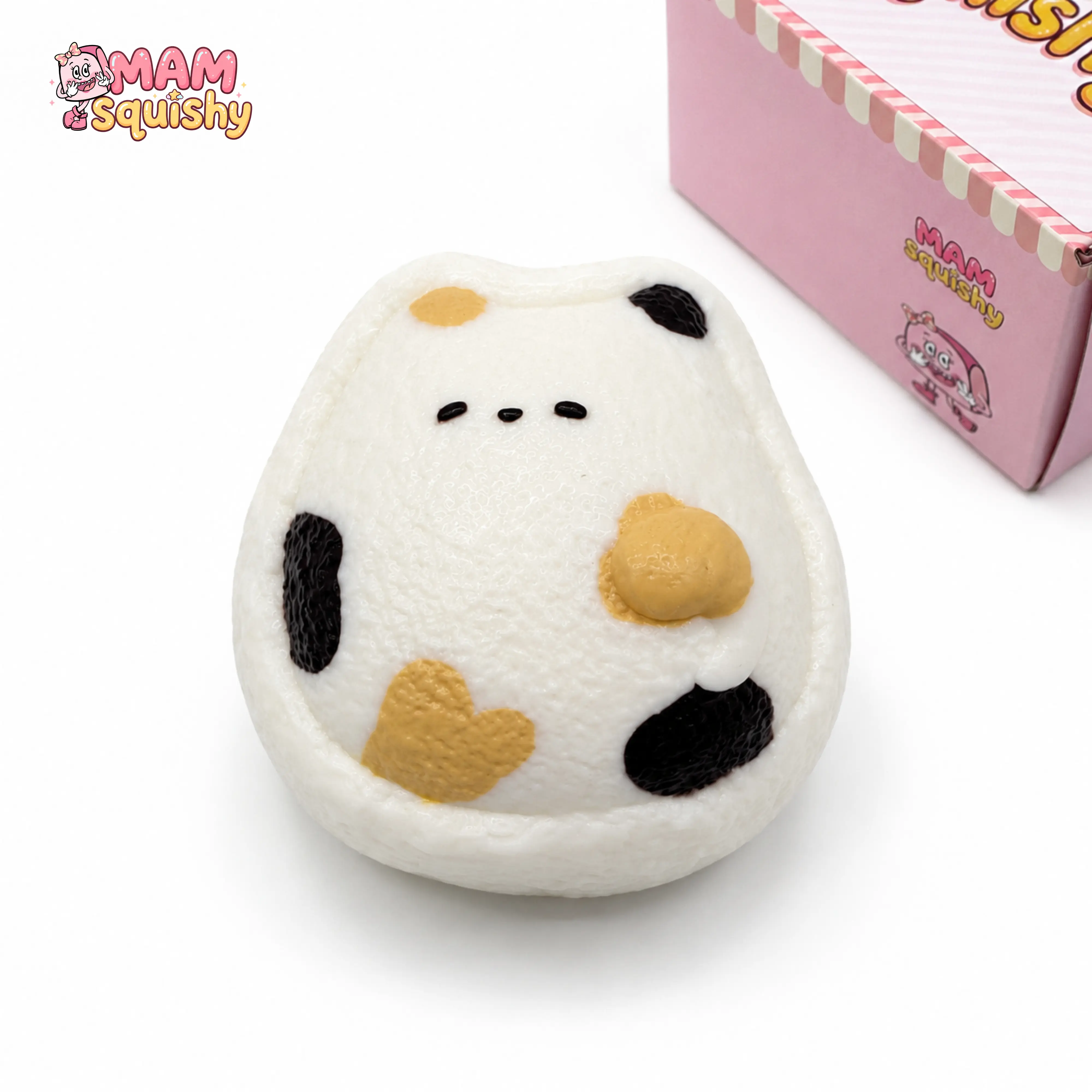 MAM Squishy Sleepy Calico Cat  Taba Squishy Toy, Super Soft Slow Rising Sensory Fidget Toy, Cute Cat Collectible Desk Toy, Gift for Cat Lovers