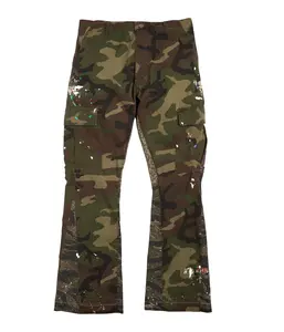 CAMO SPLIT FLARE DENIM