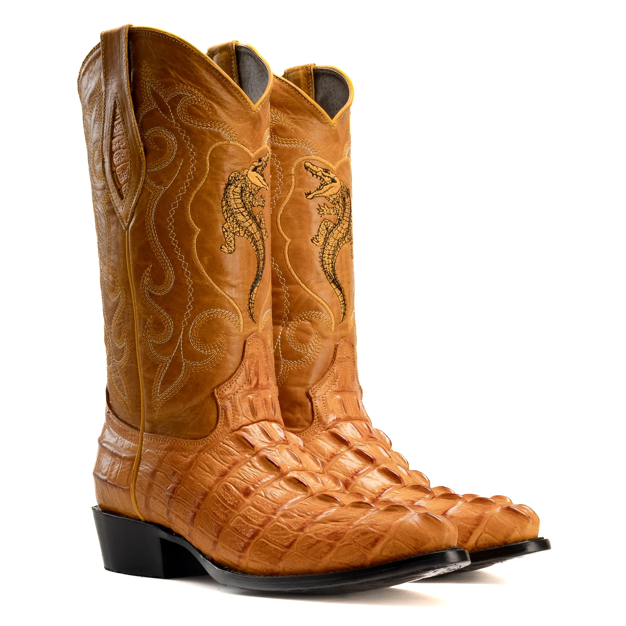 Classic Cowboy Boot Premium Leather J Toe CAIMAN Print Cut