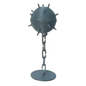 WWII Naval Mine Floating Aquarium Decor – Fish Tank Enrichment Toy | Frag Plug or Buried Disc Mount | Adjustable Chain | Hiding Spot & Entertainment for Fish | Tank Accessory