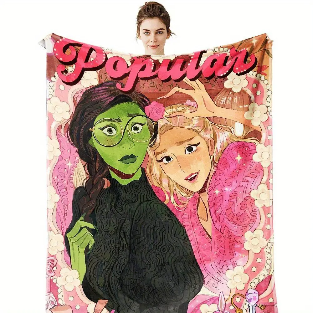 Musical Movie Elphaba&Glindathe Princess Pattern Fleece Throw Blankets, Lightweight Cozy Fuzzy Plush Comfy Flannel Blanket Sofa Bedroom Dorm Couch Office Car Travel Home for Men Women Adults Boys Girls